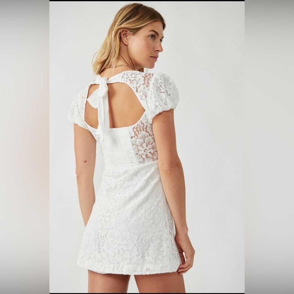 Free People White Hailee Lace Mini Dress - Picture 3 of 5